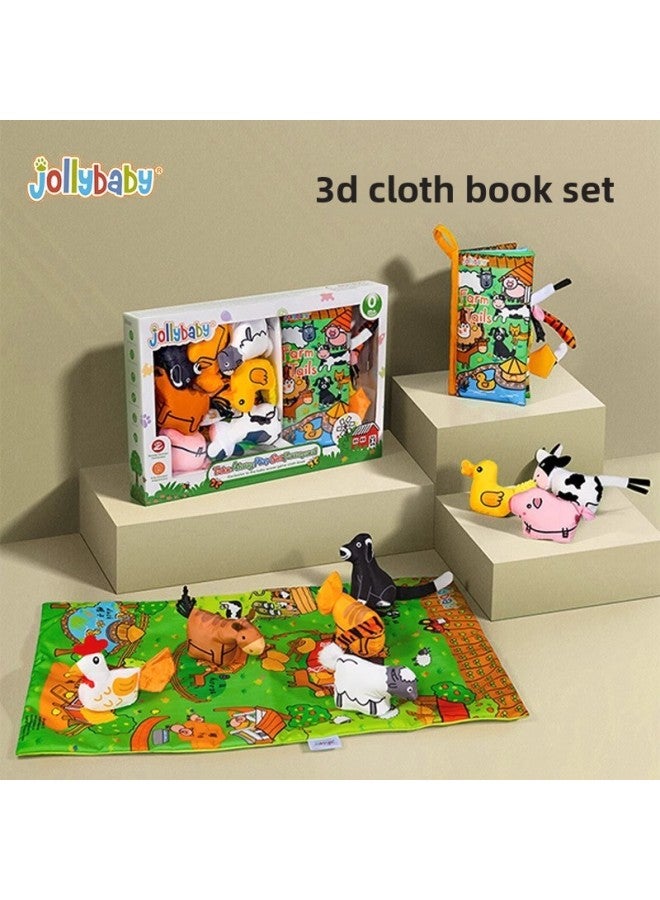 Jollybaby Newborn Baby Grasp Training Scene Three-dimensional Cloth Book Game Blanket Baby Early Education Educational Toys-Color:Red Panda Pendant-brown  - Image 2