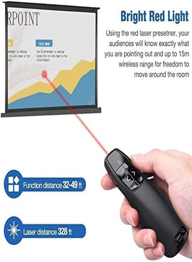 ETZIN جهاز تحكم عن بعد لاسلكي للعرض التقديمي من إيتزين، PP-03، جهاز عرض تقديمي لاسلكي USB بتردد 2.4 جيجاهرتز، قلم ليزر أحمر، مؤشر PPT، جهاز نقر للعرض التقديمي - Image 3