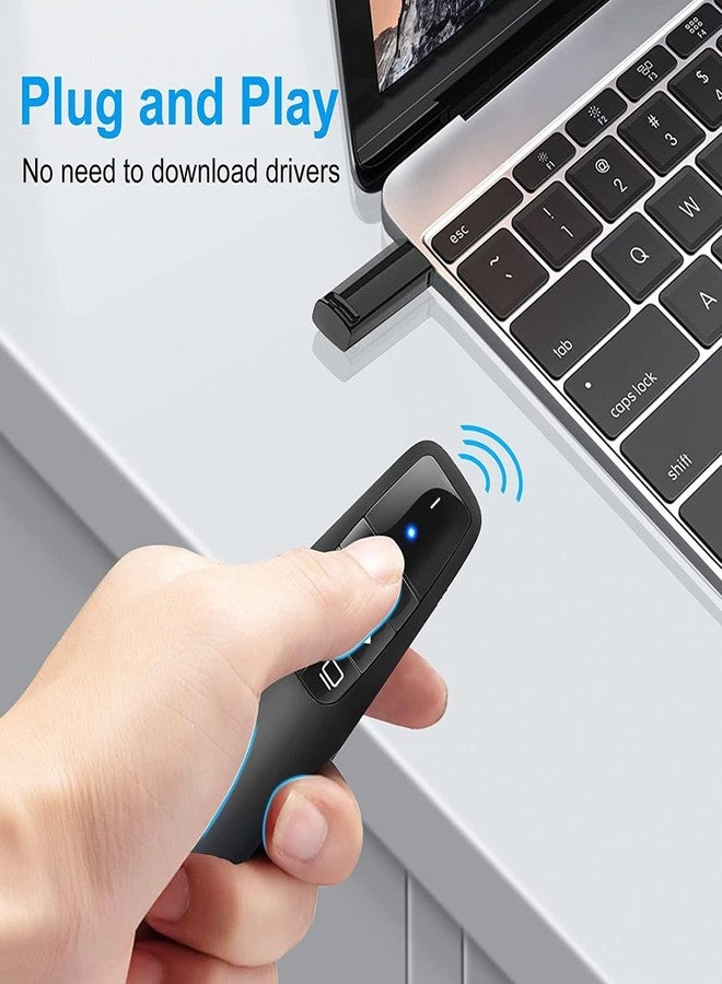 ETZIN جهاز تحكم عن بعد لاسلكي للعرض التقديمي من إيتزين، PP-03، جهاز عرض تقديمي لاسلكي USB بتردد 2.4 جيجاهرتز، قلم ليزر أحمر، مؤشر PPT، جهاز نقر للعرض التقديمي - Image 2