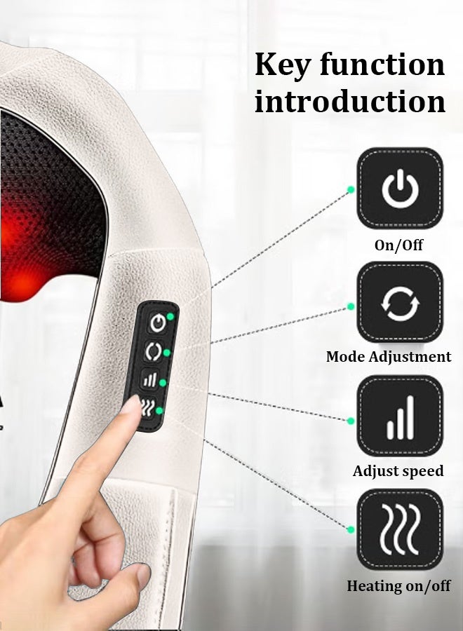 Generic 3D Kneading Neck Massager with Heat - Portable Shiatsu Shiatsu Neck and Shoulder Massage Pillow for Neck, Traps, Back and Leg Pain Relief,  Gift for mom/dad  - Image 5