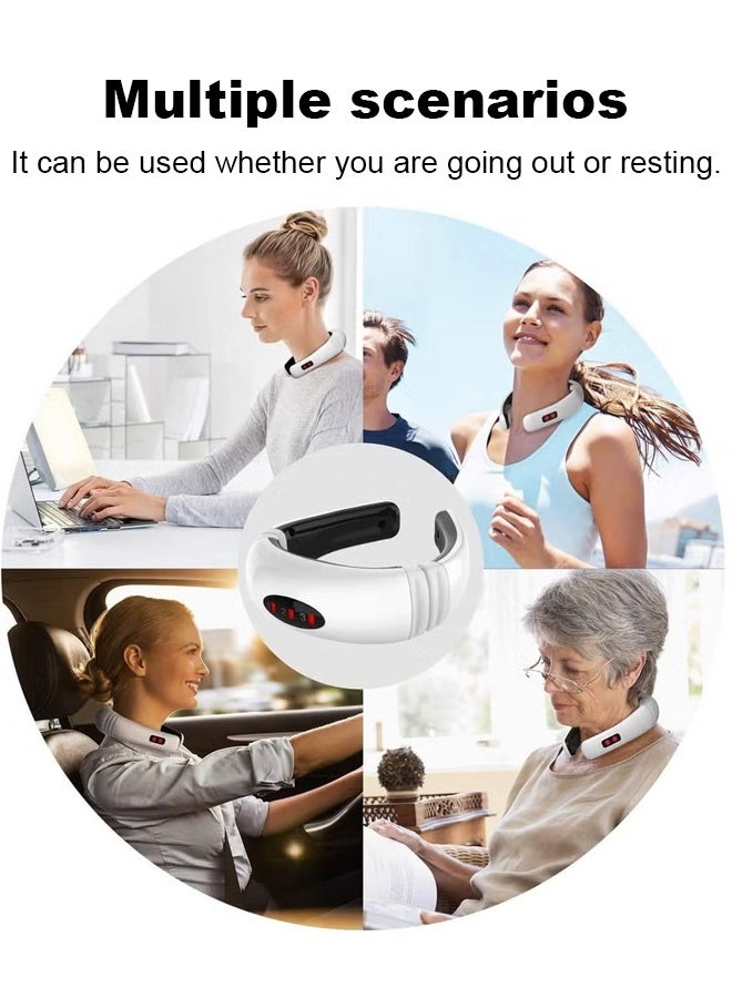 مدلك للكتف والرقبة مع وسادتي تدليك جهاز تدليك للرقبة مرخي للعضلات، مدلك كهربائي للرقبة، وسادة عجن ثلاثية الأبعاد محمولة لتخفيف آلام العضلات، للاستخدام المنزلي والمكتبي، هدايا عيد الأم - Image 4