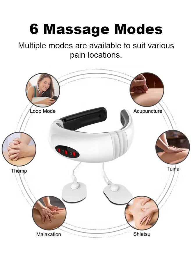 مدلك للكتف والرقبة مع وسادتي تدليك جهاز تدليك للرقبة مرخي للعضلات، مدلك كهربائي للرقبة، وسادة عجن ثلاثية الأبعاد محمولة لتخفيف آلام العضلات، للاستخدام المنزلي والمكتبي، هدايا عيد الأم - Image 5