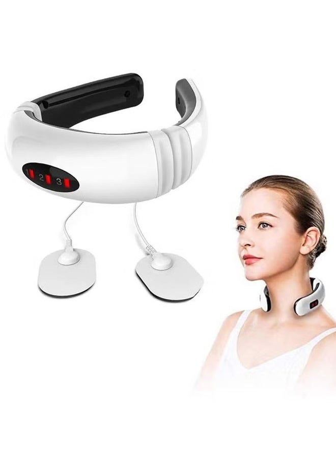 مدلك للكتف والرقبة مع وسادتي تدليك جهاز تدليك للرقبة مرخي للعضلات، مدلك كهربائي للرقبة، وسادة عجن ثلاثية الأبعاد محمولة لتخفيف آلام العضلات، للاستخدام المنزلي والمكتبي، هدايا عيد الأم - Image 1