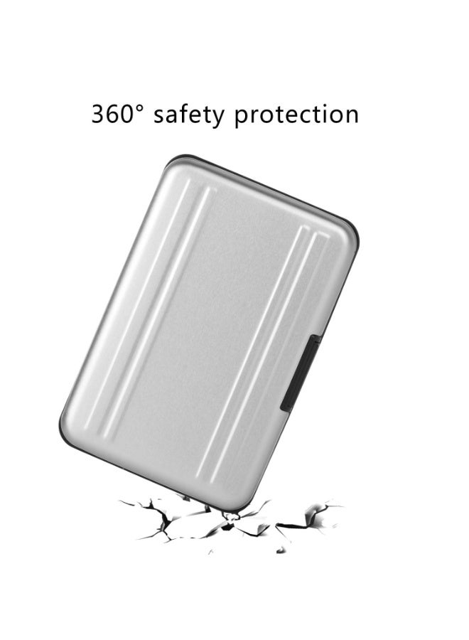 Peachjoy Aluminum Shock Resistant Carrying Box Memory Card Storage Case Holder 8 Slots for SD SDHC MMC Micro SD TF Cards Silver - Image 3
