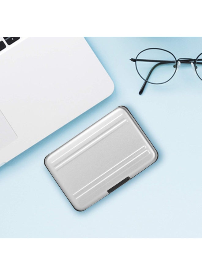 Peachjoy Aluminum Shock Resistant Carrying Box Memory Card Storage Case Holder 8 Slots for SD SDHC MMC Micro SD TF Cards Silver - Image 4