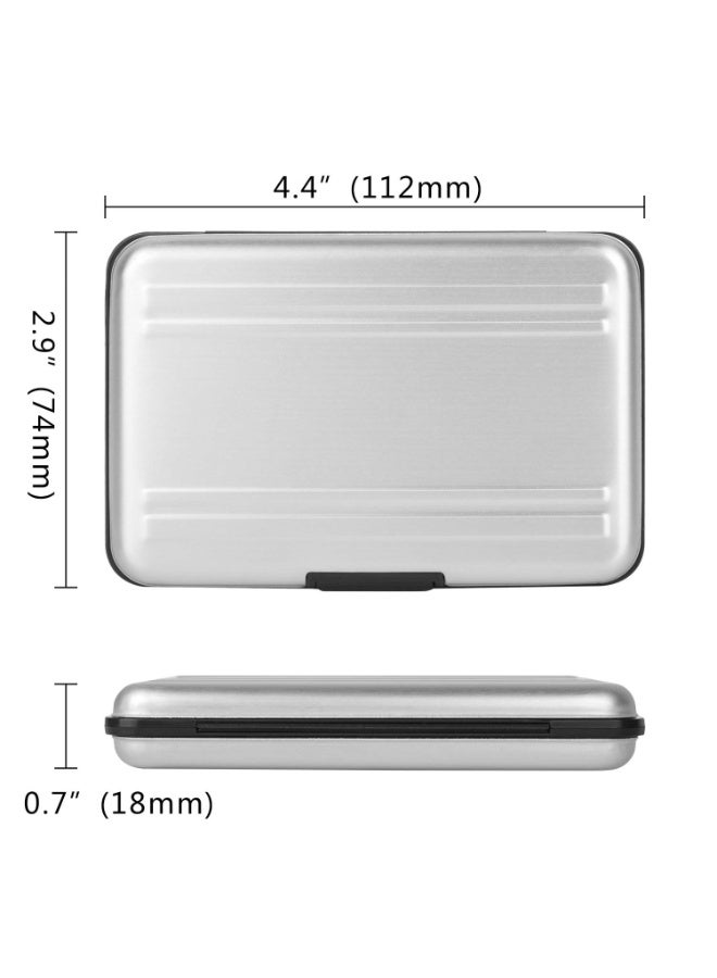 Peachjoy Aluminum Shock Resistant Carrying Box Memory Card Storage Case Holder 8 Slots for SD SDHC MMC Micro SD TF Cards Silver - Image 5