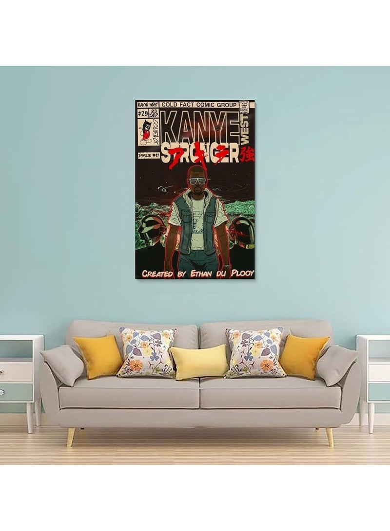 Today Idea Kanye West Comic Music Poster for Room Aesthetic Canvas Wall Art Bedroom, Living Room (Unframe 06, 16x24 inch) - Image 2