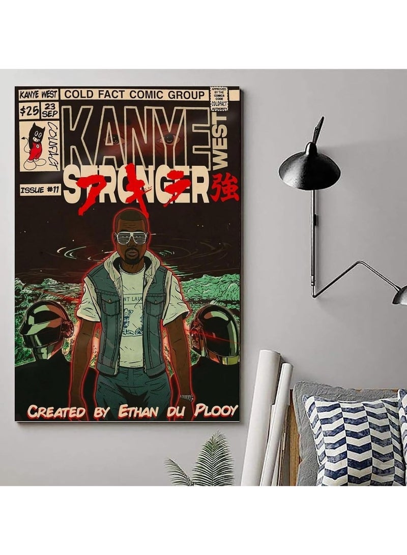 Today Idea Kanye West Comic Music Poster for Room Aesthetic Canvas Wall Art Bedroom, Living Room (Unframe 06, 16x24 inch) - Image 4