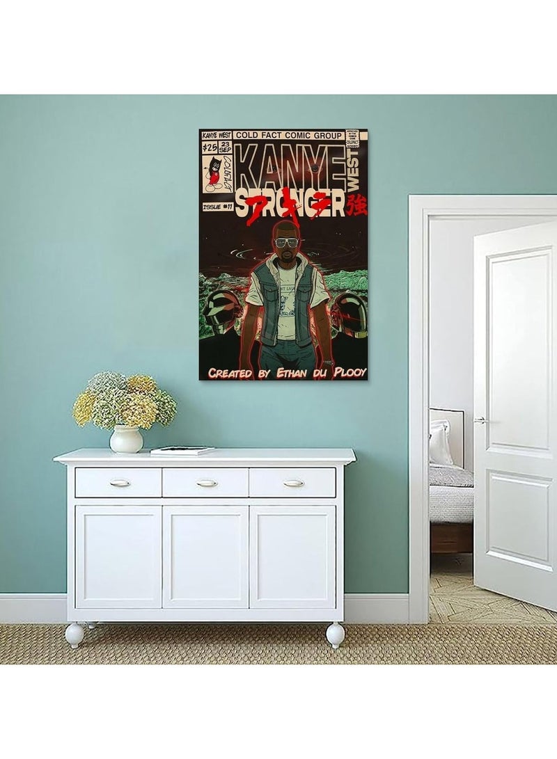Today Idea Kanye West Comic Music Poster for Room Aesthetic Canvas Wall Art Bedroom, Living Room (Unframe 06, 16x24 inch) - Image 3