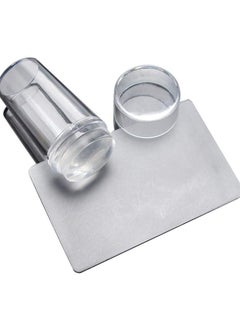 ORiTi Clear Silicone Nail Art Stamping Stamper with Cap Scraper Manicure Tools  - Image 1
