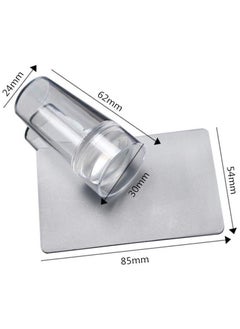 ORiTi Clear Silicone Nail Art Stamping Stamper with Cap Scraper Manicure Tools  - Image 2