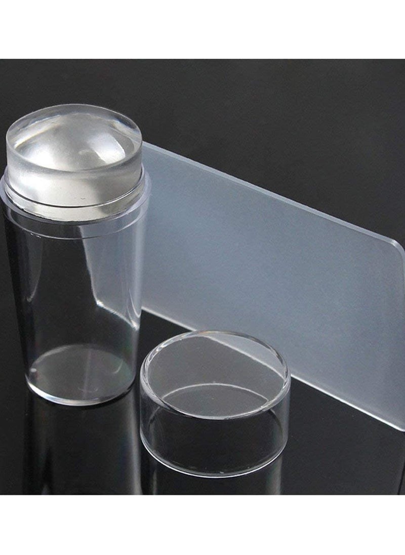 ORiTi Clear Silicone Nail Art Stamping Stamper with Cap Scraper Manicure Tools  - Image 5
