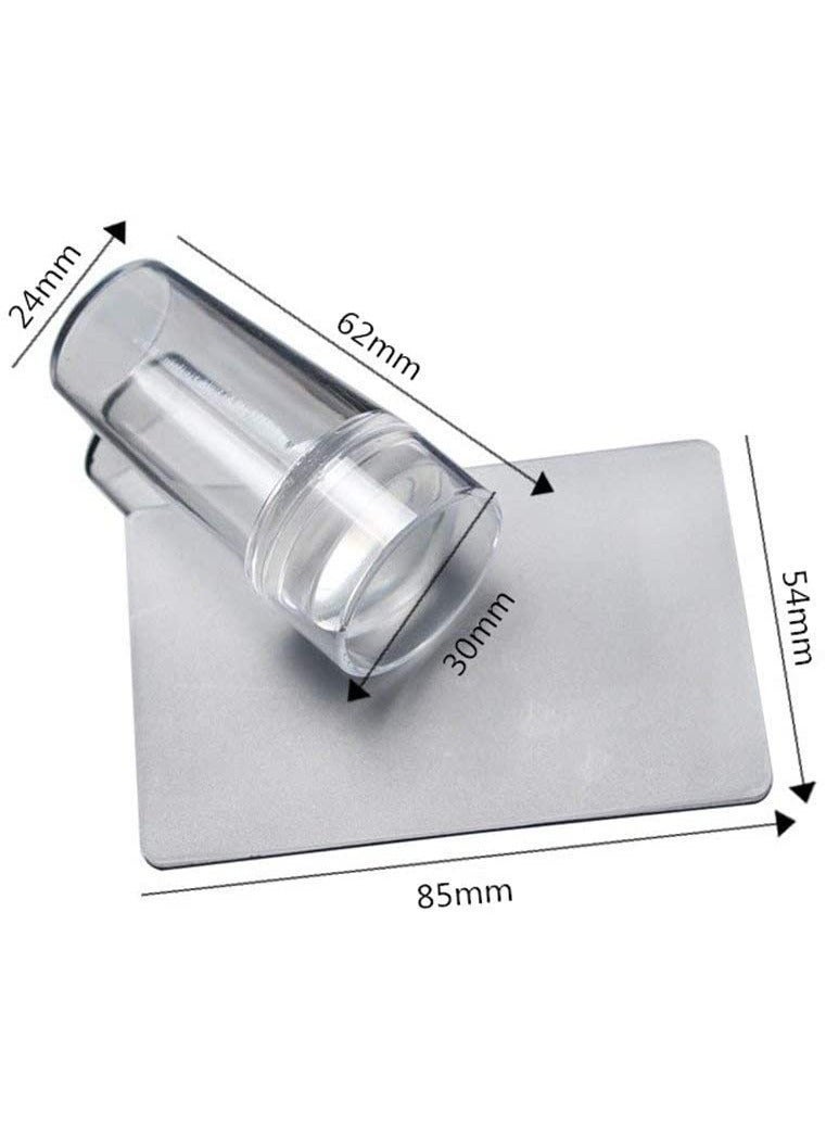 ORiTi Clear Silicone Nail Art Stamping Stamper with Cap Scraper Manicure Tools - Image 4