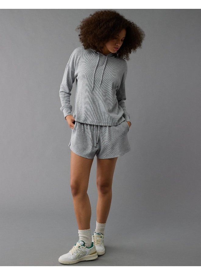American Eagle - Oversized Waffle Drawstring Hoodie - Image 1