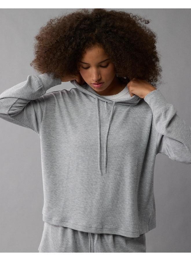American Eagle - Oversized Waffle Drawstring Hoodie - Image 1