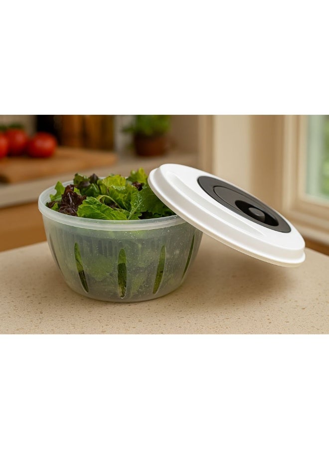 تيتيز مجفف ومجفف للسلطة مع وعاء مصفاة ومقبض سهل الدوران من البلاستيك الخالي من مادة BPA لإزالة الماء بسرعة وقاعدة غير قابلة للانزلاق وآمنة للاستخدام في غسالة الأطباق سعة 4.5 لتر باللون الأسود - Image 5