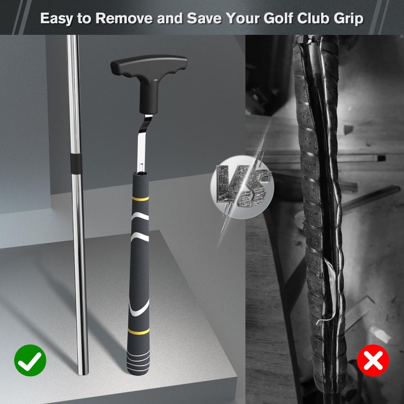 Natupal Golf Grip Removal Tool, V-Groove Grip Remover Saver 11" for Standard Length Swinging Grips Golf Grip Kit Golf Tools Golf Supplies Golf Grip Tool Grip Remover Gripping Tool (1) - Image 2