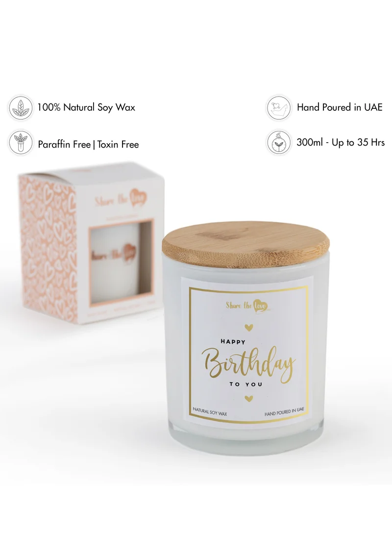 Share the Love Luxury Soywax Candle - Happy Birthday