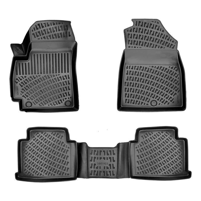 RizLiner Kia Seltos 20212026 Floor Mats 3D Custom Fit Compatible with Kia Seltos Rubber Car Mats Laser Measured 1st 2nd Row Floor Liners All Weather Waterproof Odorless NonSlip Front Rear