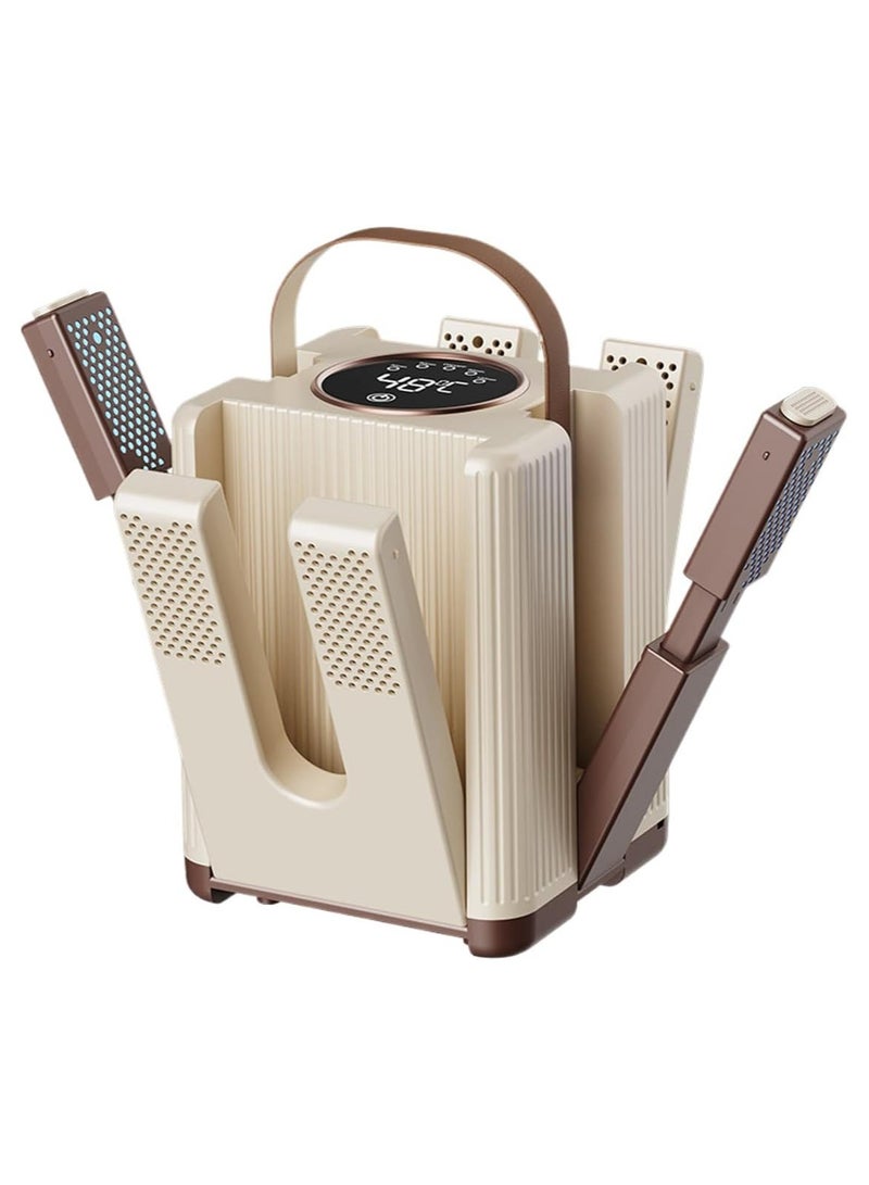 عام **مجفف الأحذية الرياضية - مجفف بست منافذ - سخان كهربائي قابل للطي مع مؤقت زمني، مناسب لمحبي الأماكن الداخلية والخارجية، هواة المشي، المعسكرات، الأحذية، الأحذية الرياضية، العناية بالملابس، السفر العائلي.** - Image 1