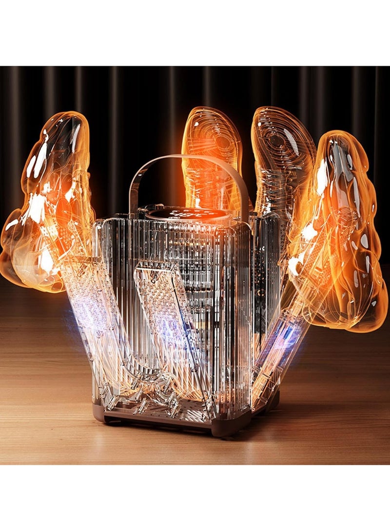 عام **مجفف الأحذية الرياضية - مجفف بست منافذ - سخان كهربائي قابل للطي مع مؤقت زمني، مناسب لمحبي الأماكن الداخلية والخارجية، هواة المشي، المعسكرات، الأحذية، الأحذية الرياضية، العناية بالملابس، السفر العائلي.** - Image 3