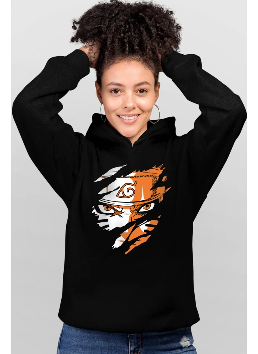 Rock&Roll Hard Naruto Black Hooded Women's Sweatshirt