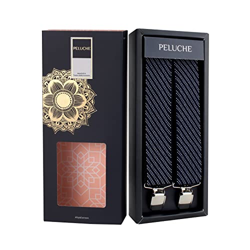 Peluche Eloquent Striped Blue 4 Clips Suspender (3.5cm width) - Image 4