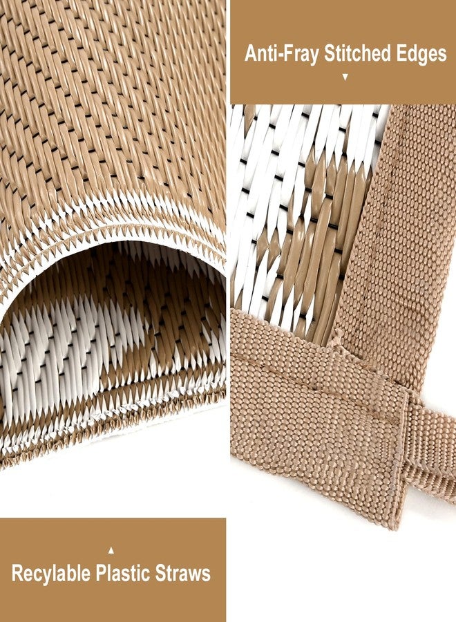 Yamaziot Waterproof Outdoor Rug 5x8 ft, Reversible Plastic Straw Rug for Patio Clearance, Camping, RV Mat, Large Outside Rug Carpet for Porch, Deck, Backyard, Balcony, Picnic (Brown) - Image 3
