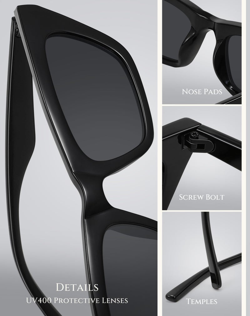 Fozono Narrow Square Cat Eye Sunglasses for Women | Retro Vintage-Chic UV400 Protection Driving shades, Petite-Friendly for Beach, Vacations & Daily Wear - Image 4
