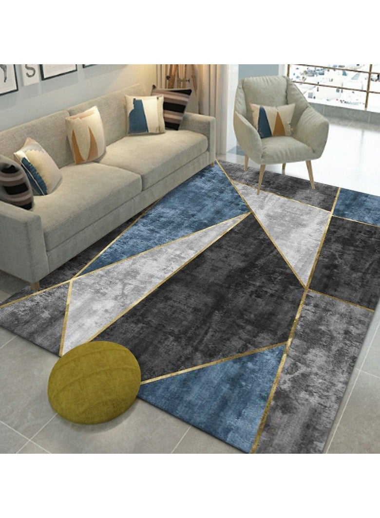 Squality Polyester Fiber Blue Series Comfortable Carpet(Carpet Only)