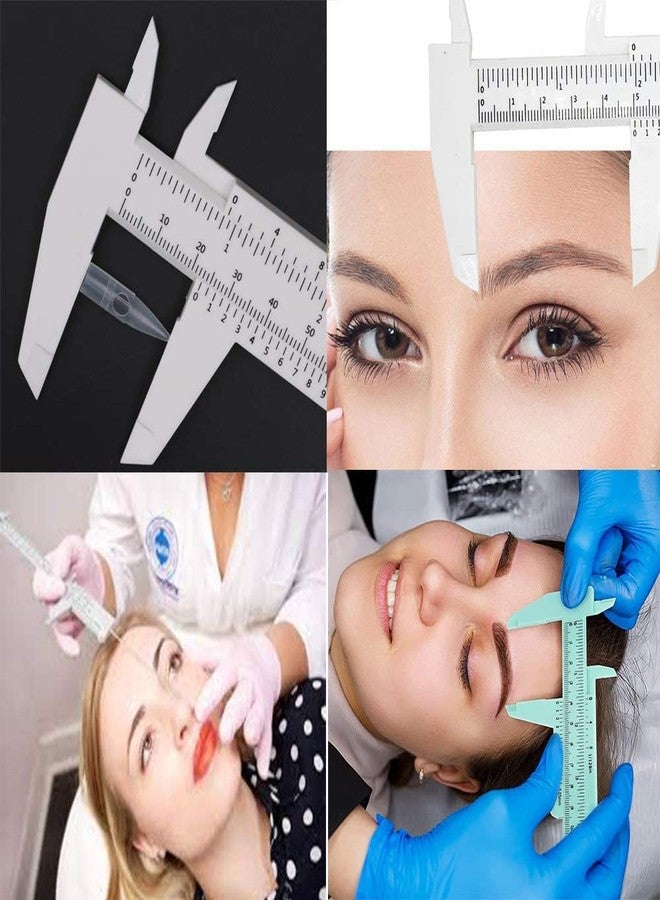 Utoolmart Plastic Vernier Caliper, 150mm Mini Vernier Eyebrow Ruler, Double Scale Plastic Microblading Holder Manual Tool, for Eyebrow Stencil Makeup, Jewelry Measuring, White - Image 5