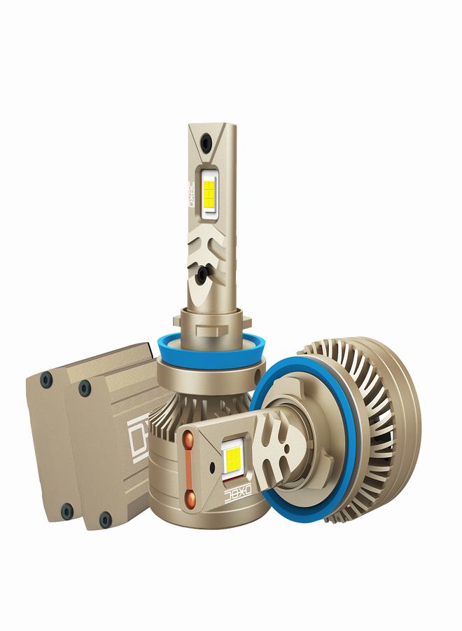 DXB-C Midnight H11/H8/H9 LED Car Headlight Bulbs, 160W 12000LM 300% Extremely Bright Light, 6500K Cool White LED Bulb for Low Beam and High Beam Headlights, Plug and Play, IP68 - Pack of 2 - Image 2