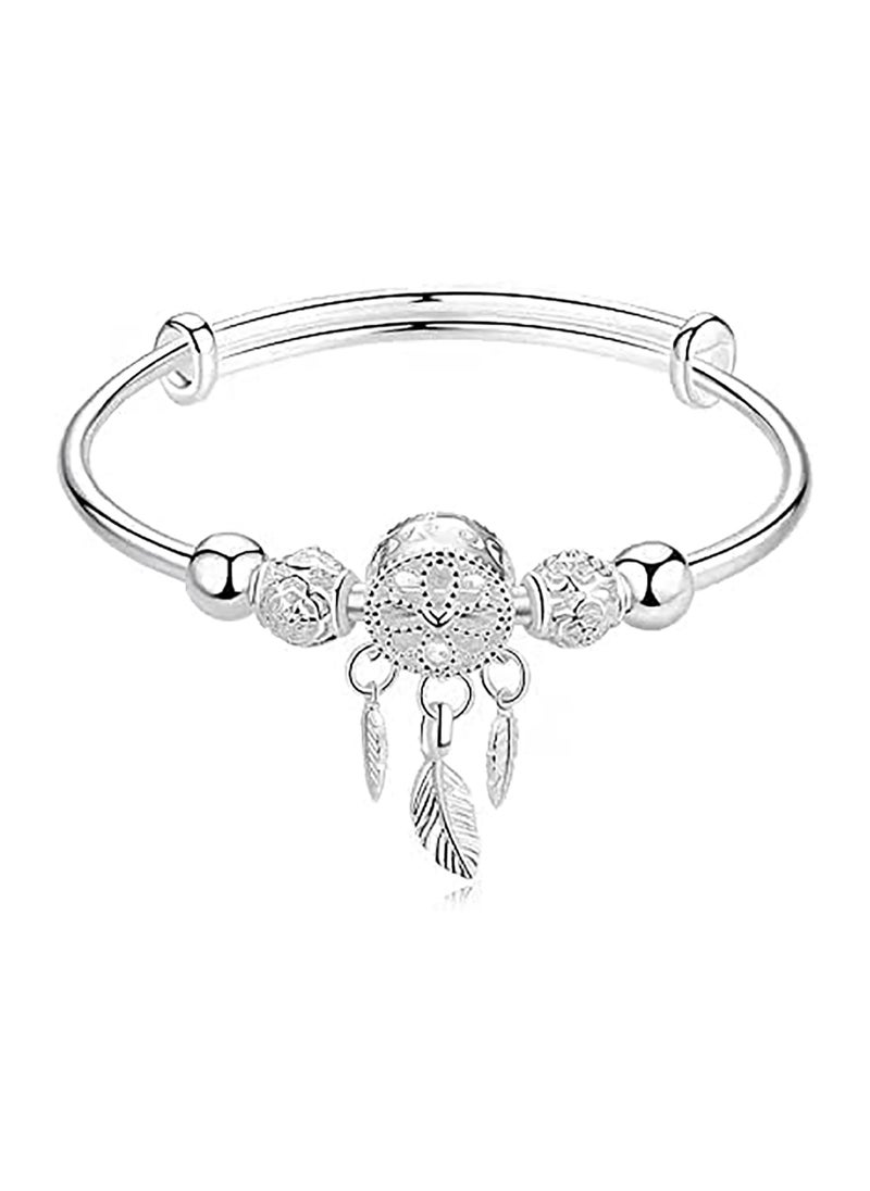 SYOSI - Silver Dream Catcher Tassel Feather Charm Bracelet Bangle Adjustable Mother's Day Jewelry Gift Birthday C hristmas Gifts for Women Mom Wife Girls - Image 1