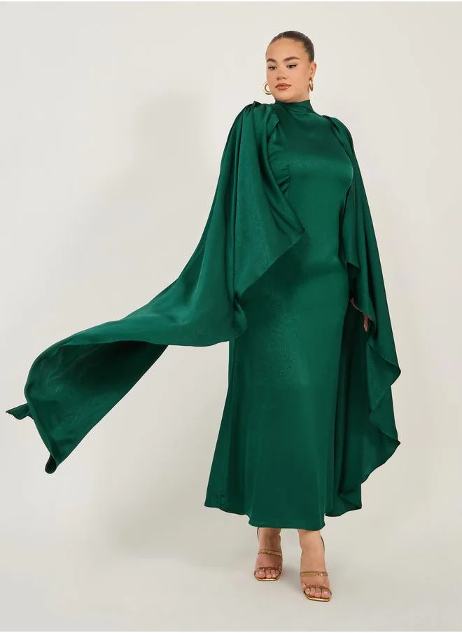 Styli Plain Long Sleeves A-Line Maxi Dress