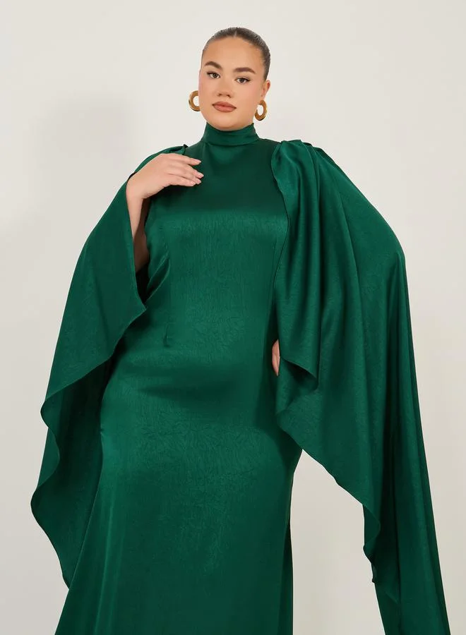 Styli Emerald Cape Sleeve Dress