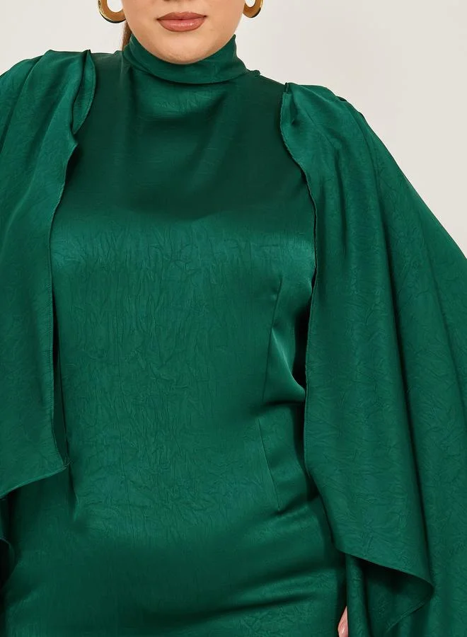 Styli Emerald Cape Sleeve Dress