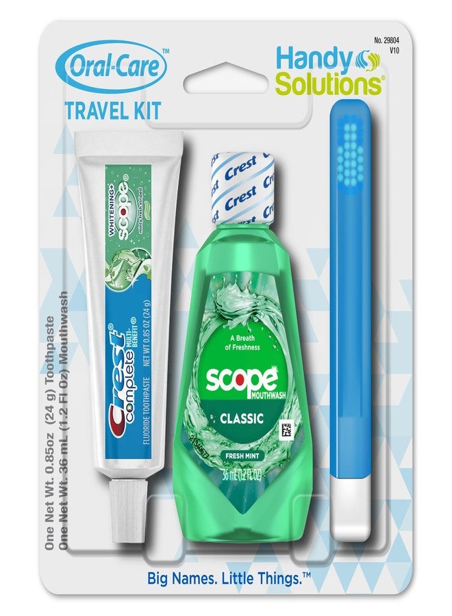 Handy Solutions Oral Care 3-Piece Travel Size Set w/Mouthwash, Toothpaste, & Folding Toothbrush (Pack of 6), TSA Approved - Image 4