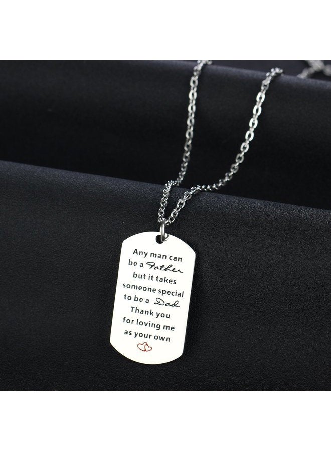 YeeQin Step Dad Gift for Fathers Day Thank You Stepdad Pendant Necklace Father in Law Gift - Image 3