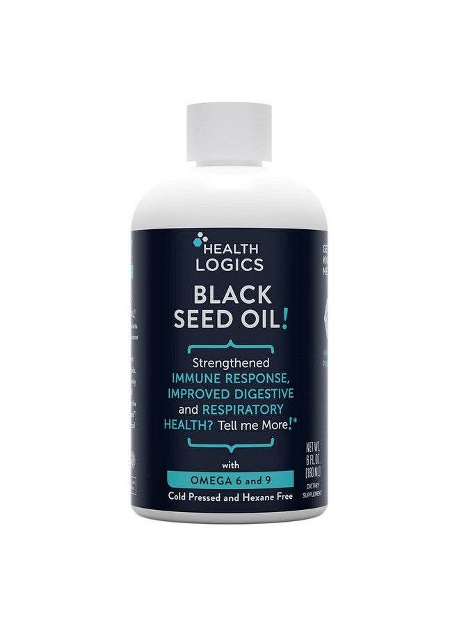 Health Logics Black Seed Oil | Rich Source of Omega 6 & Omega 9 | Pure Cold Pressed Black Cumin Seed Oil for Respiratory, Digestive, and Immune Health | 6 fl oz - Image 1