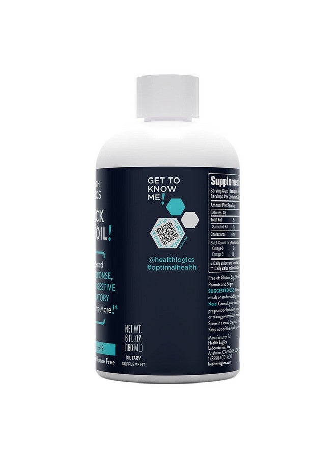 Health Logics Black Seed Oil | Rich Source of Omega 6 & Omega 9 | Pure Cold Pressed Black Cumin Seed Oil for Respiratory, Digestive, and Immune Health | 6 fl oz - Image 4