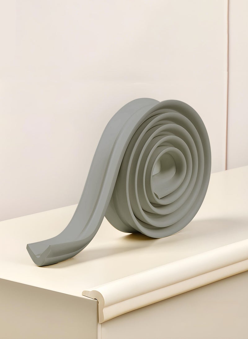 Baybee 6.5 ft Baby Proofing Edge & Corner Safety Guards for Kids | Child Safety Protector for Furniture Cushion | Extra Long 6.5Ft Edge | Safe Edge & Corner Cushion Grey - Image 1