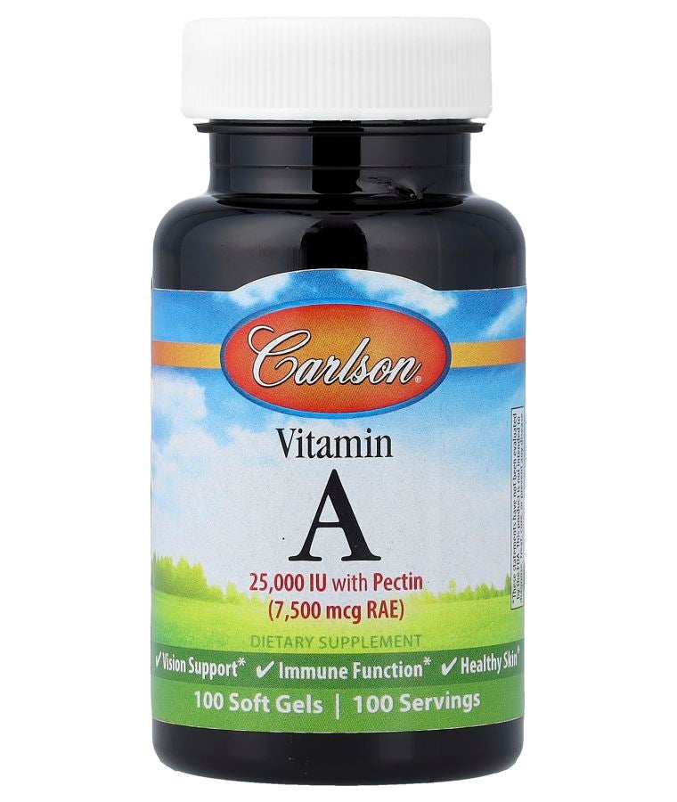 فيتامين أ 7500 ميكروغرام RAE (25000 وحدة دولية) 100 كبسولة لينة