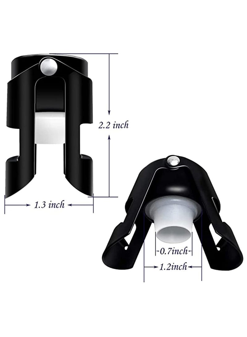 Champagne Stoppers Stainless Steel Black Sealer Stopper 3 Pack for Champagne Cava Prosecco Sparkling Wine No Leaks No Spills Stainless Steel Sparkling Wine Stopper of Sparkling Wine  - Image 3