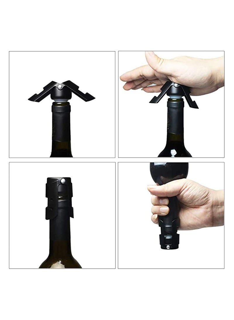 Champagne Stoppers Stainless Steel Black Sealer Stopper 3 Pack for Champagne Cava Prosecco Sparkling Wine No Leaks No Spills Stainless Steel Sparkling Wine Stopper of Sparkling Wine  - Image 4