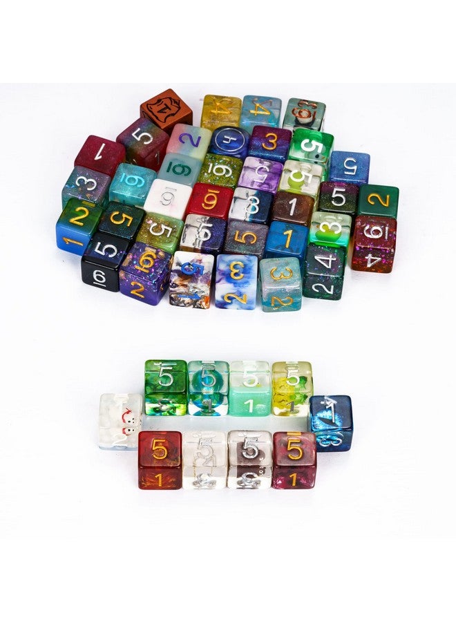 HDdais 10 Pack Of D6 Dice Random Color D6 Polyhedral Dice 6 Sided D&D Dice For Dnd Rpg Mtg Table Games Dungeons And Dragons Dice - Image 1