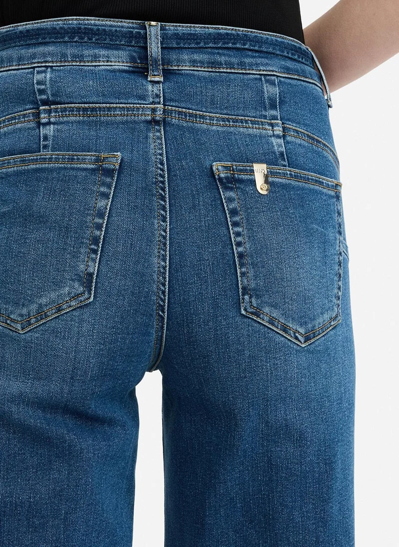 Liu Jo Cropped flared jeans with belt