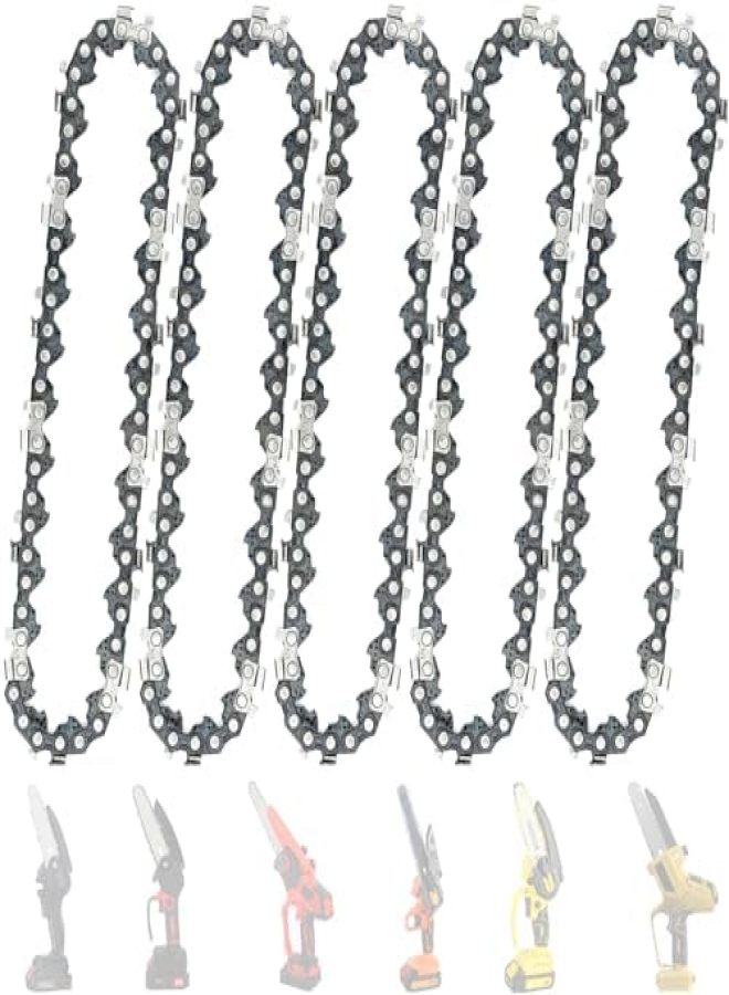 5 Pieces GTA 26 4 Inch Mini Chainsaw Chain for Stihl GTA 26 Replace Blade Pruner Mini Chainsaw Hand Held 4-inch Portable Electric Chainsaw Cordless for Tree Branches 3670 005 0028 - Image 1
