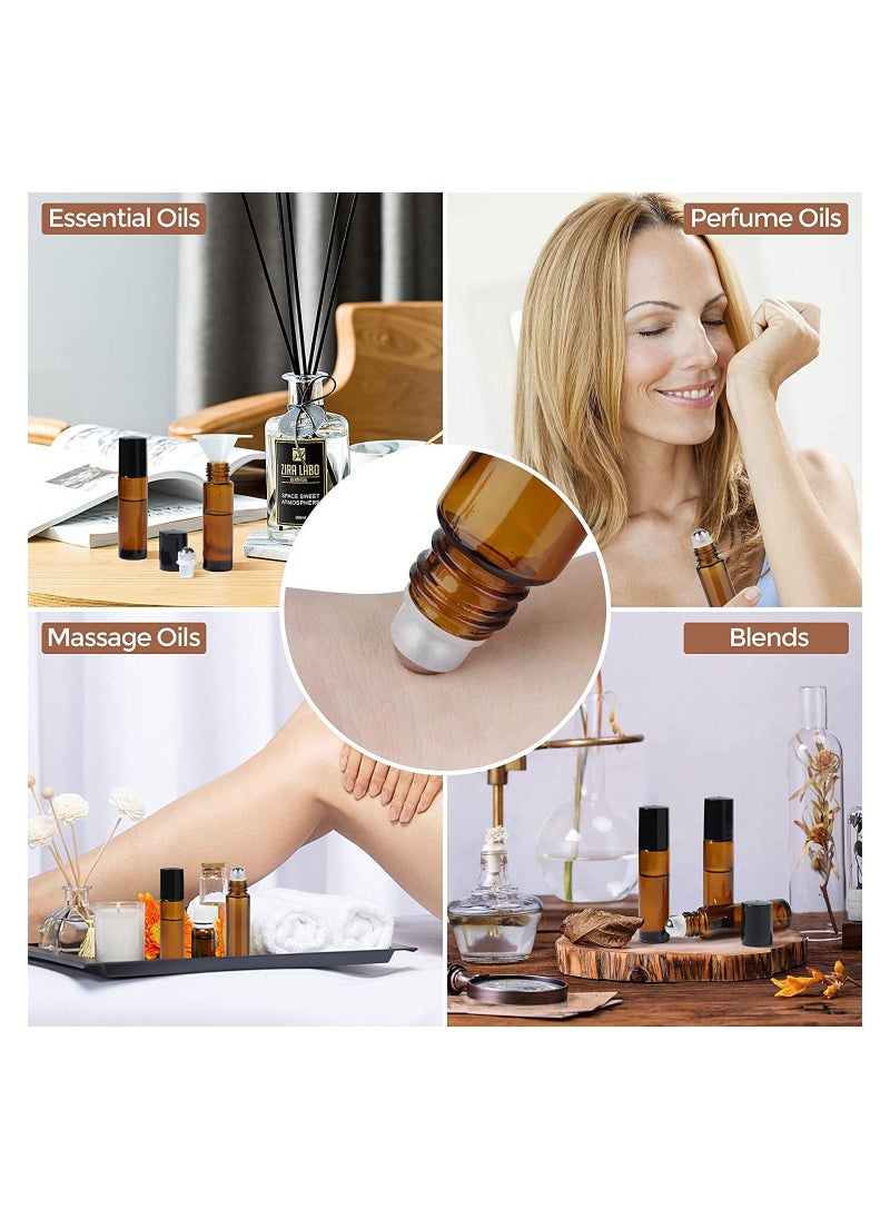 Generic 10-Piece 5ml Amber Glass Essential Oil Roller Bottles  - Image 4