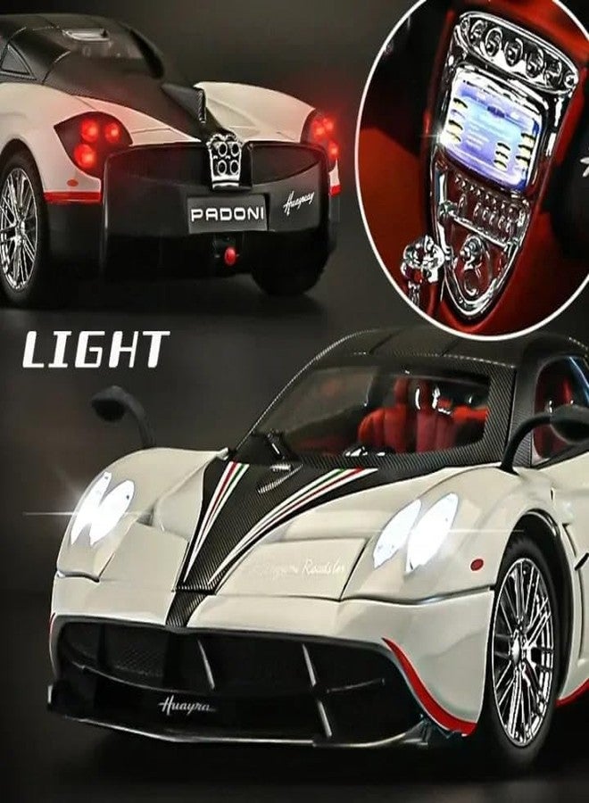 Arthasya Model 1:18 Pagani Huayra Model Alloy Metal Pull Back Die-cast Car Openable Doors with Sound and Light Vehicle Car Toy for Kids - Multicolor - Image 3