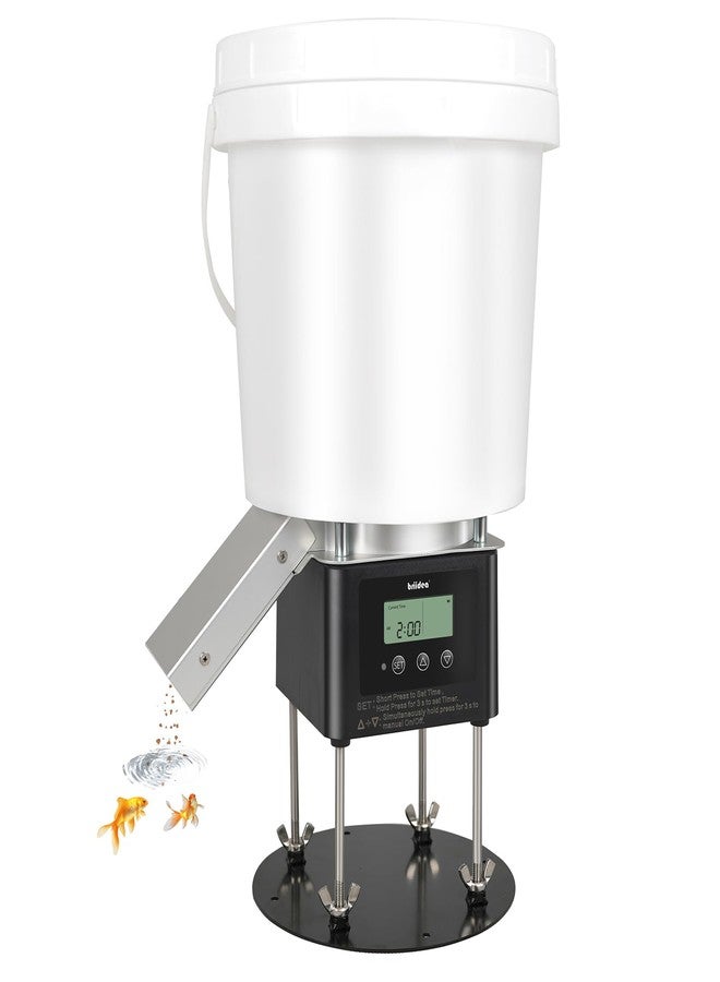 briidea Automatic Fish Feeder for Pond, Briidea Outdoor Pond Feeder with 4L Capacity, Timed Feeding, Anti Clog System, Wildlife - Proof Design & Waterproof Housing - Image 1